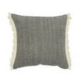 thumbnail image 1 of Laddha Home Designs 20" Charcoal Gray Solid Fringed Square Throw Pillow, 1 of 9
