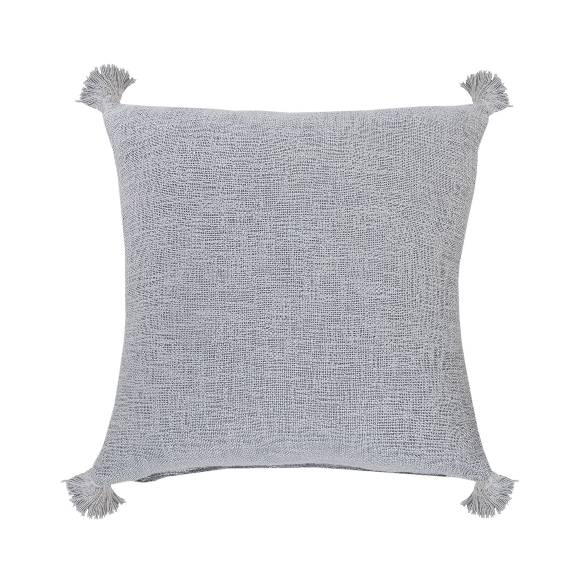 Laddha Home Designs 20" Gray Solid Hand Woven Square Throw Pillow ...