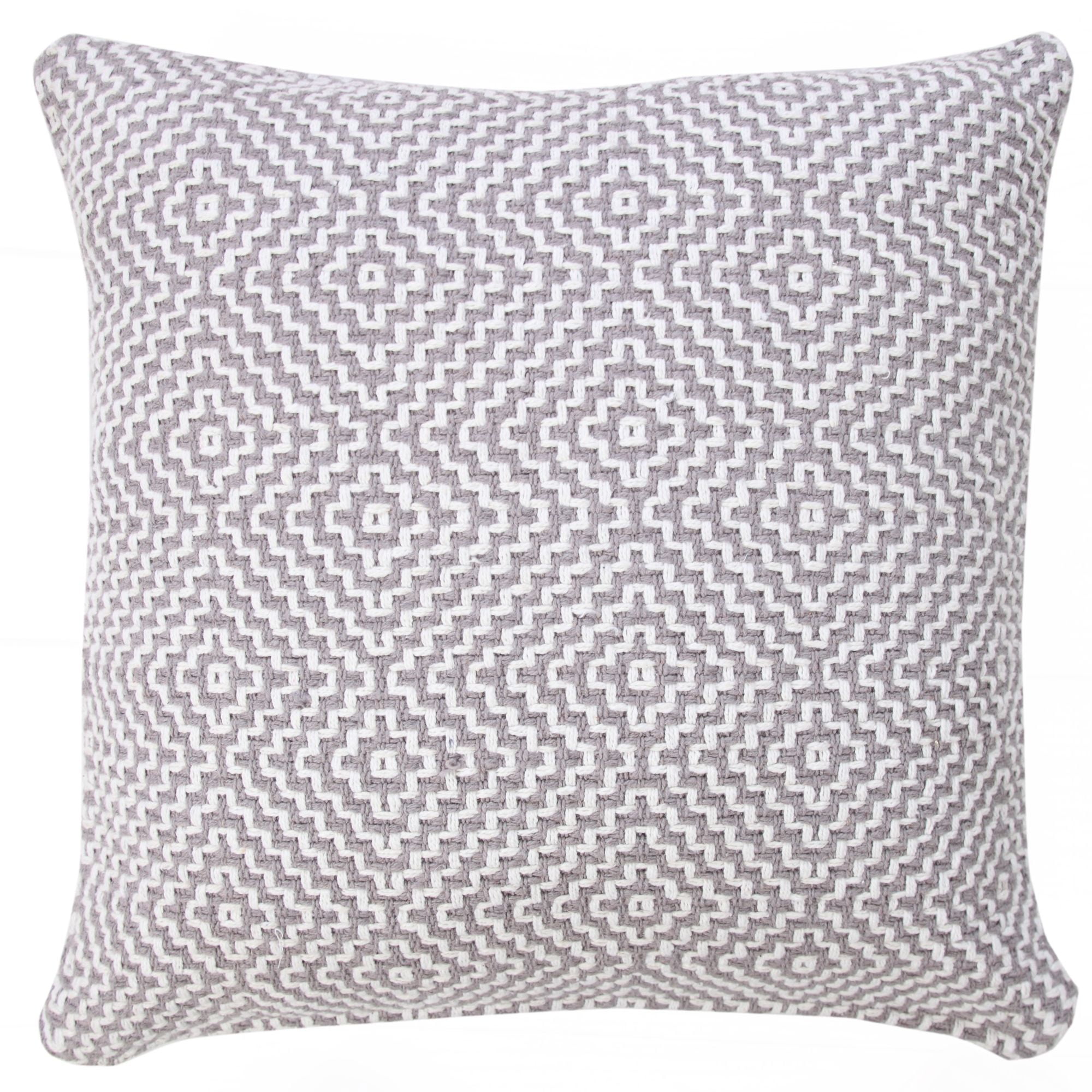 Ox Bay 20" Gray and White Diamond Organic Cotton Pillow Cover