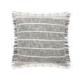 thumbnail image 1 of Laddha Home Designs 20" Gray and White Striped Square Throw Pillow with Fringes, 1 of 9