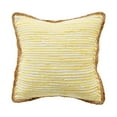thumbnail image 1 of Laddha Home Designs 20" Yellow and White Bordered Striped Square Throw Pillow, 1 of 9