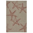 thumbnail image 1 of Laddha Home Designs 3' x 5' Coral Red and Beige Starfish Rectangular Outdoor Area Throw Rug, 1 of 9