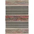 thumbnail image 1 of Laddha Home Designs 3' x 5' Gray and Red Geometric Chindi Handmade Rectangular Area Throw Rug, 1 of 7