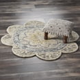 thumbnail image 1 of Laddha Home Designs 4' Gray and Yellow Petaled Edge Hand Tufted Area Throw Rug, 1 of 9