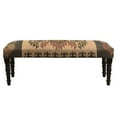 thumbnail image 1 of Laddha Home Designs 47" Multicolored Southwestern Style Rectangular Bench with Wooden Legs, 1 of 5