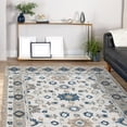 thumbnail image 1 of Laddha Home Designs 5' x 7.75' Hand Tufted Floral Wool Area Throw Rug - Cream and Blue, 1 of 7