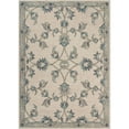 thumbnail image 1 of Laddha Home Designs 5' x 7' Ivory and Blue Floral Hand Tufted Rectangular Area Throw Rug, 1 of 7