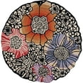 thumbnail image 1 of Laddha Home Designs 6' Red and Black Floral Hand Tufted Round Area Throw Rug, 1 of 9