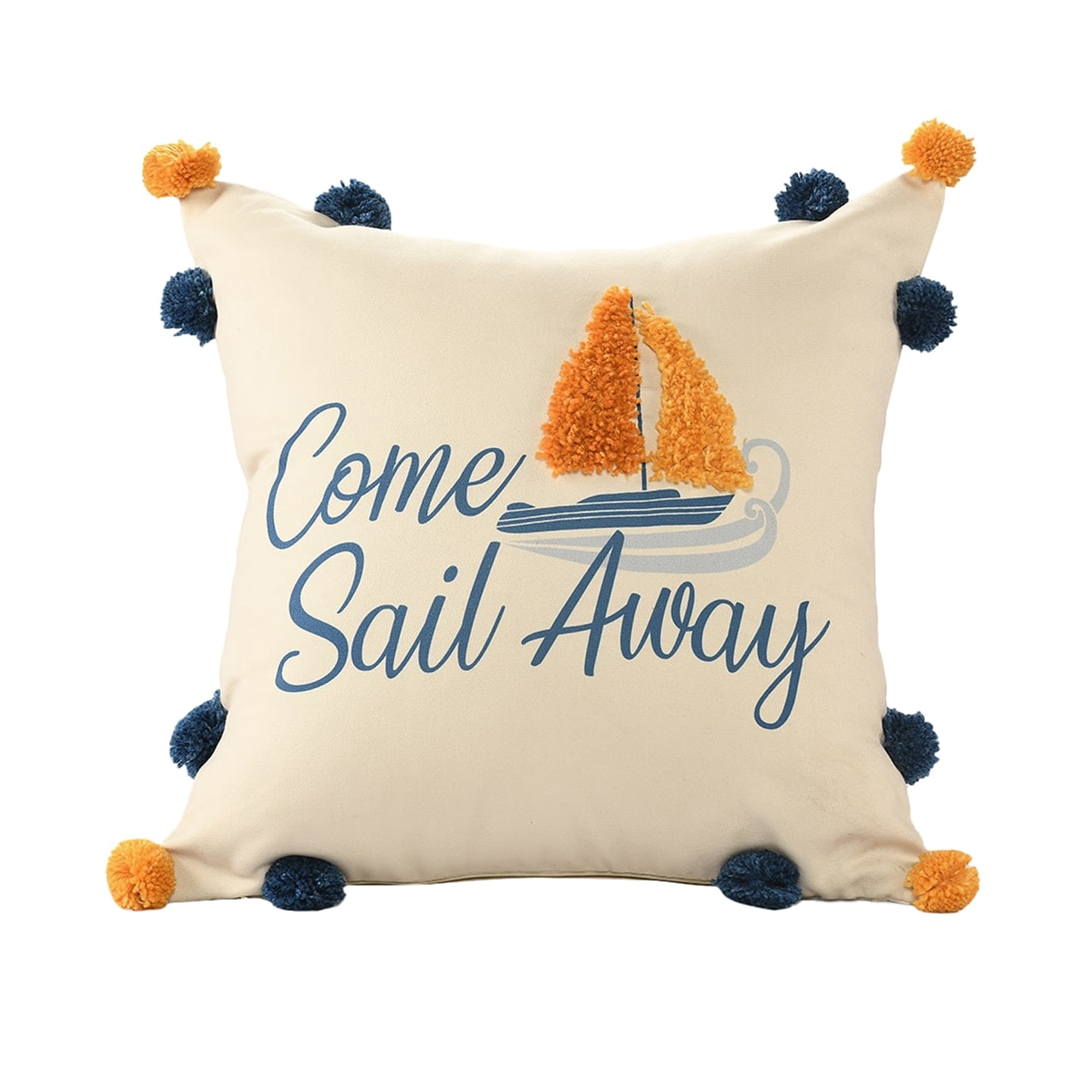 Harlow Hill Afton 20" x 20" Navy/Orange Graphic Print Performance Adult Decorative Throw Pillow Cover