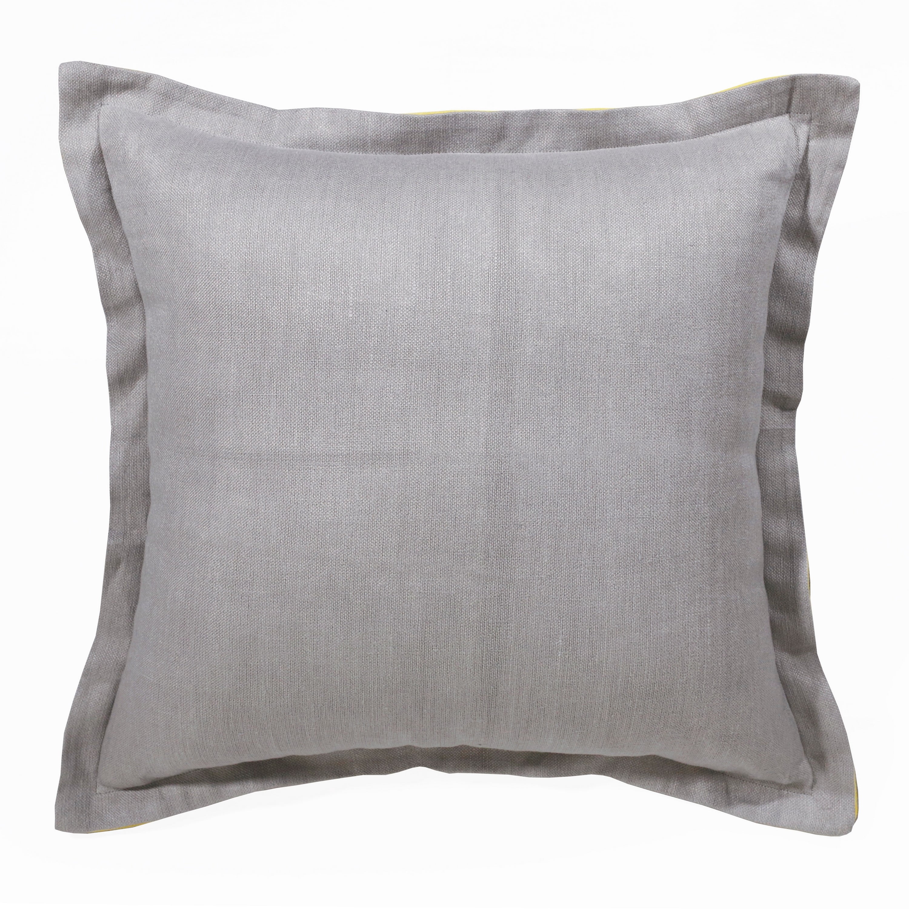 Harlow Hill Faye Gray/Yellow Solid 20" x 20" Linen Adult Decorative Feather Filled Pillow