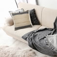 thumbnail image 1 of Laddha Home Designs Power-Loomed Braided Stripe Square Throw Pillow Cover - 24" - Beige and Black, 1 of 7