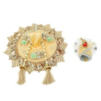 Laddu Gopal Dress Cloth Bhagwan Poshak of God Bal Gopal Kanha Kanhaiya Dev Vastra for Metal Idol Statue for Indian Traditional Holi Festival of Colours Decor(Size:- 3-5 No.Dia- 10")(Golden)