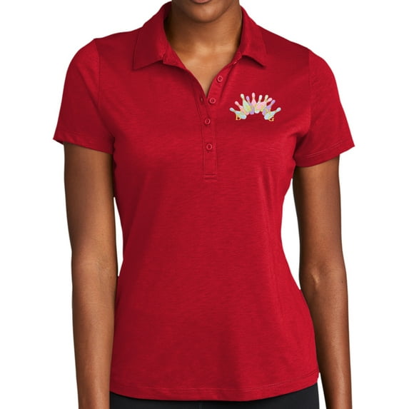 Ladie's Bowling Arch Moisture-Wicking Performance Polo Shirt, 3XL Deep Red