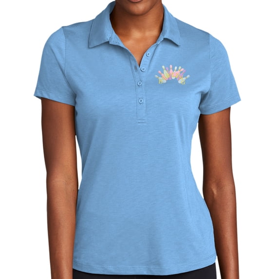Ladie's Bowling Arch Moisture-Wicking Performance Polo Shirt, Small Carolina Blue