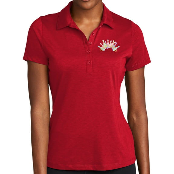 Ladie's Bowling Arch Moisture-Wicking Performance Polo Shirt, XL Deep Red
