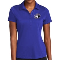 Ladie's Crashing Bowling Pins Moisture-Wicking Performance Polo Shirt, Large True Royal