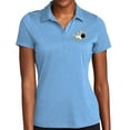 thumbnail image 1 of Ladie's Crashing Bowling Pins Moisture-Wicking Performance Polo Shirt, Medium Carolina Blue, 1 of 3