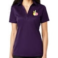thumbnail image 1 of Ladie's Pastel Bowling Pins No Button Polo Shirt, XL Bright Purple, 1 of 3