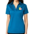 thumbnail image 1 of Ladie's Pastel Bowling Pins No Button Polo Shirt, XL Brilliant Blue, 1 of 3
