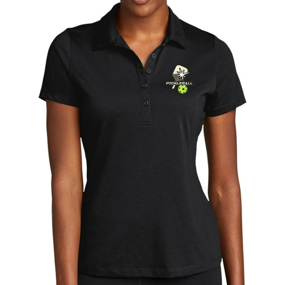 Ladie's Pickleball Moisture-Wicking Performance Polo Shirt, 4XL Black