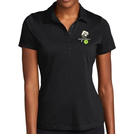 Ladie's Pickleball Moisture-Wicking Performance Polo Shirt, Extra Small Black