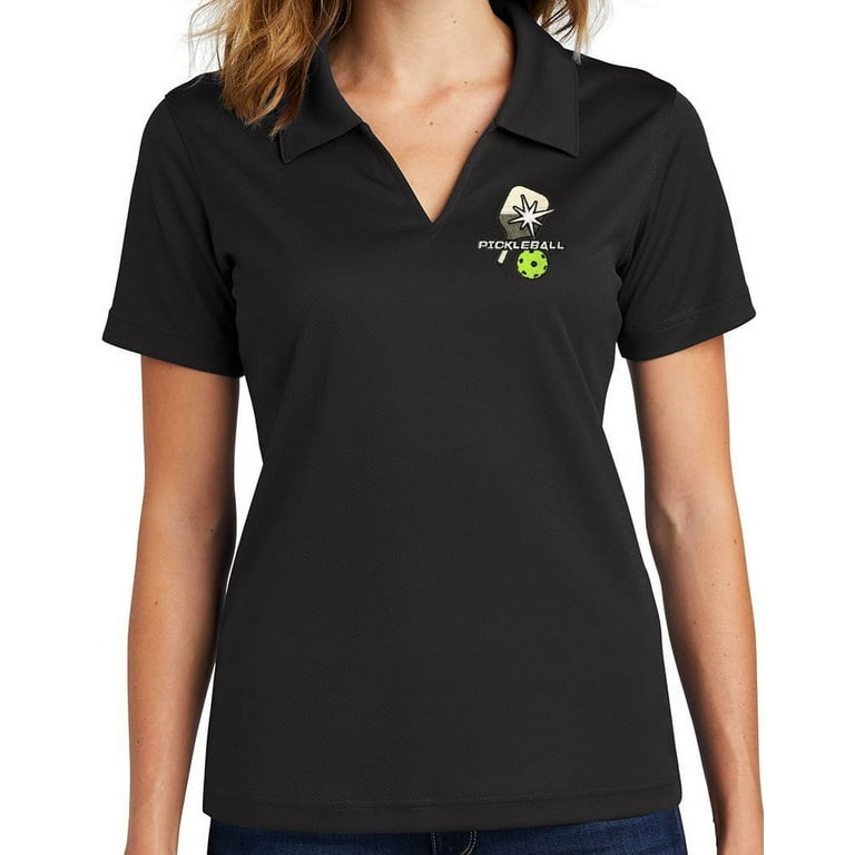 Womens black polo shirt cheap walmart