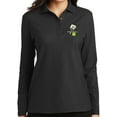 thumbnail image 1 of Ladie's Pickleball Patch Moisture-Wicking Long Sleeve Polo Shirt, 2XL Black, 1 of 3