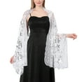 thumbnail image 1 of Ladiery Sequin Floral Shawls and Wraps for Evening Dresses,Women sparkly Sheer Mesh Wedding Shawls for Evening Party, 1 of 8