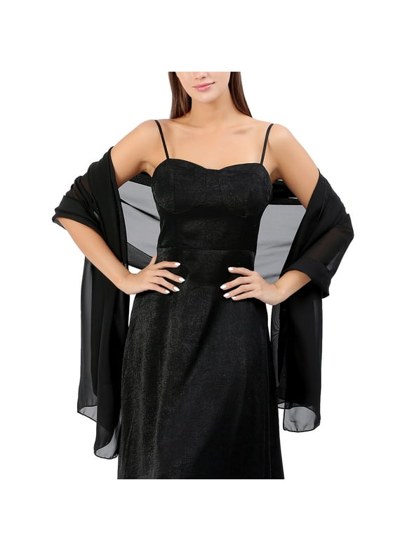 Women Chiffon Shawls and Wraps for Evening Dresses, Elegant Soft Sheer Chiffon Stole Bride Wedding Scarf