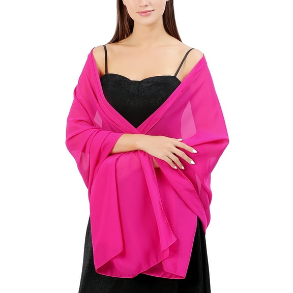 Ladiery Women Chiffon Shawls and Wraps for Evening Dresses, Elegant Soft Sheer Chiffon Stole Bride Wedding Scarf