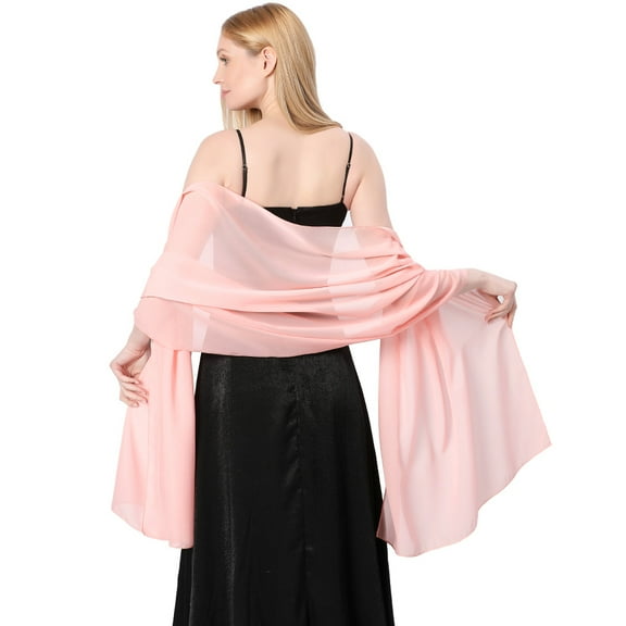 Ladiery Women Chiffon Shawls and Wraps for Evening Dresses, Elegant Soft Sheer Chiffon Stole Bride Wedding Scarf