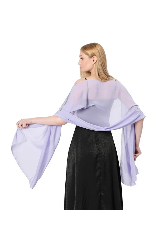 Women Chiffon Shawls and Wraps for Evening Dresses, Elegant Soft Sheer Chiffon Stole Bride Wedding Scarf