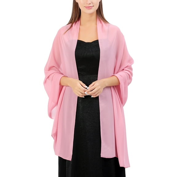 Ladiery Women Chiffon Shawls and Wraps for Evening Dresses, Elegant Soft Sheer Chiffon Stole Bride Wedding Scarf