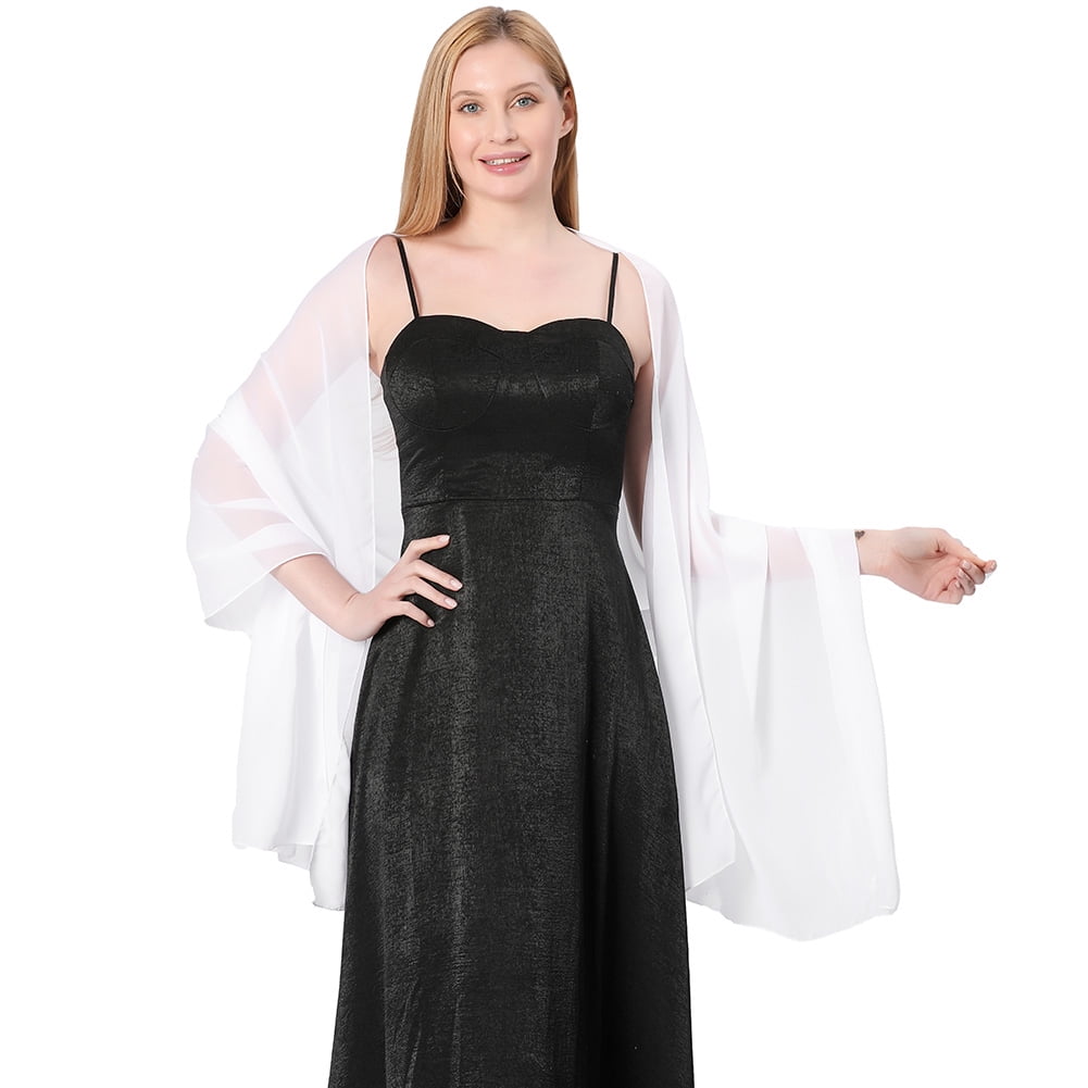 Ladiery Women Chiffon Shawls and Wraps for Evening Dresses, Elegant Soft Sheer Chiffon Stole Bride Wedding Scarf