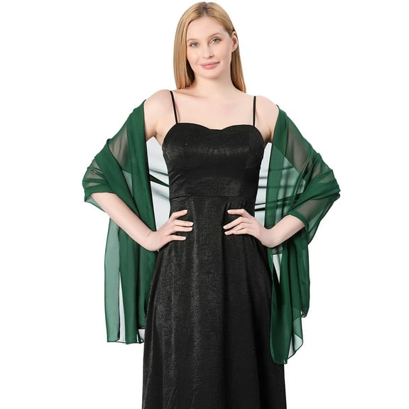 Ladiery Women Chiffon Shawls and Wraps for Evening Dresses, Elegant Soft Sheer Chiffon Stole Bride Wedding Scarf