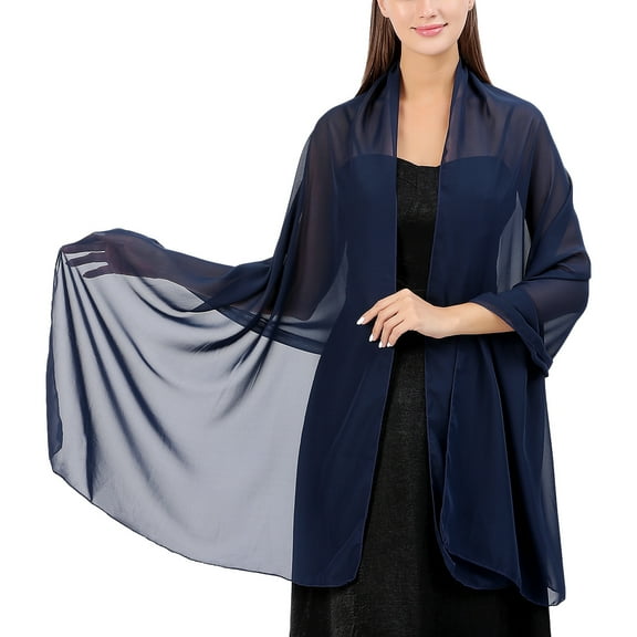 Ladiery Women Chiffon Shawls and Wraps for Evening Dresses, Elegant Soft Sheer Chiffon Stole Bride Wedding Scarf