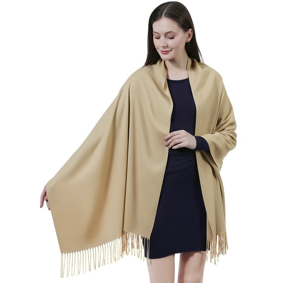 Ladiery Women's Plush Soft Scarf Wrap - Cozy Lightweight Shawl for Commute & Travel, Oversized Solid Color for Spring & Fall, 78x27 Inches