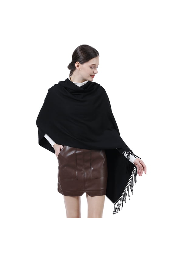 Women's Plush Soft Scarf Wrap - Cozy Lightweight Shawl for Commute & Travel, Oversized Solid Color for Spring & Fall, 78x27 Inches