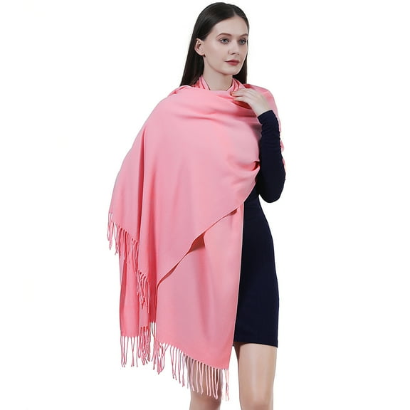 Ladiery Women's Plush Soft Scarf Wrap - Cozy Lightweight Shawl for Commute & Travel, Oversized Solid Color for Spring & Fall, 78x27 Inches