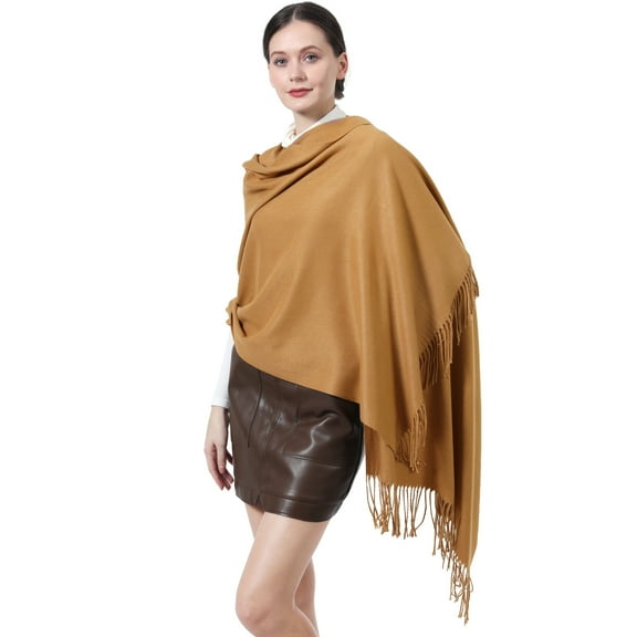 Ladiery Women's Plush Soft Scarf Wrap - Cozy Lightweight Shawl for Commute & Travel, Oversized Solid Color for Spring & Fall, 78x27 Inches