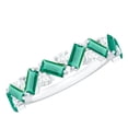 thumbnail image 1 of Rosec Jewels Lab Grown Emerald Half Eternity Ring with Moissanite - Ready to Gift 35th Year Anniversary Wedding Ring for Women, 18K White Gold, US 10.50, 1 of 8