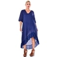 thumbnail image 1 of Ladies 100% Linen Dress with 3/4 Sleeve and Ruffled Hem, 1 of 2