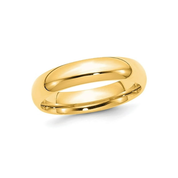 Ladies 10K Yellow Gold 5mm Polished Wedding Band Ring