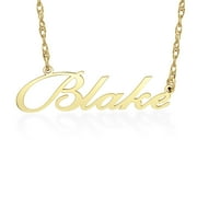 BIRDIE GIRL Ladies 10K Yellow Gold Personalized Script Name Necklace