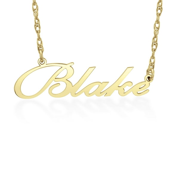 Ladies 10K Yellow Gold Personalized Script Name Necklace