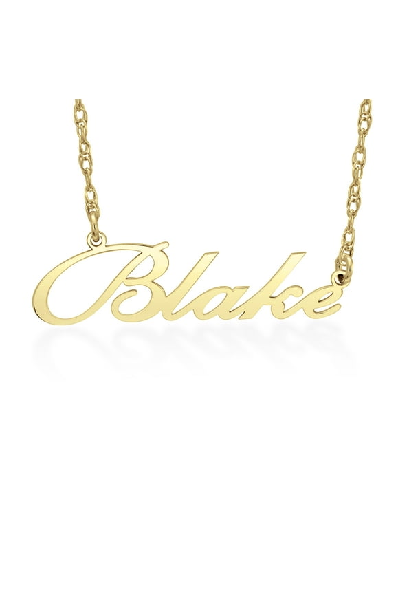 Ladies 10K Yellow Gold Personalized Script Name Necklace