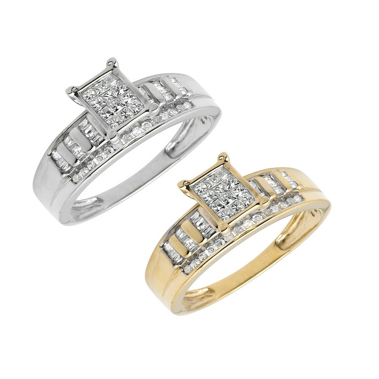 LADIES RING 0.50CT ROUND/BAGUETTE/PRINCESS DIAMOND 10K YELLOW GOLD LADIES RING 0.50CT ROUND/BAGUETTE/PRINCESS DIAMOND 10K YELLOW GOLD