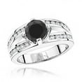 thumbnail image 1 of Ladies 14K Black Natural 2.7 Ctw Diamonds Engagement Wedding Ring For Her (White Gold Size 5), 1 of 3