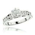 thumbnail image 1 of Ladies 14K Designer Natural 0.9 Ctw Diamond Engagement Ring For Her (White Gold Size 5.5), 1 of 3