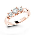 thumbnail image 1 of Ladies 14K Natural 0.6 Ctw Diamond Three Stone Engagement Ring For Her (Rose Gold Size 5), 1 of 1